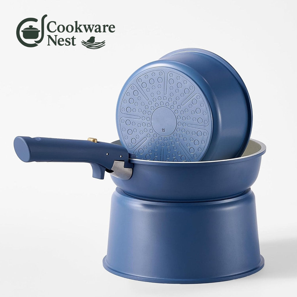 CookwareNest™ Cookware Set 17pcs Blue