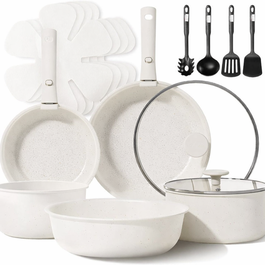 CookwareNest™ Cookware Set 17pcs Cream