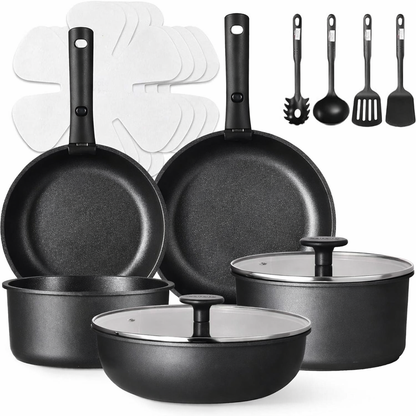 CookwareNest™ Cookware Set 17pcs Black