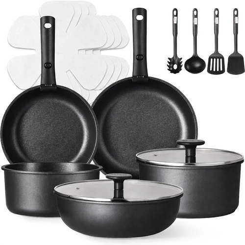 CookwareNest™ Cookware Set 17pcs Black