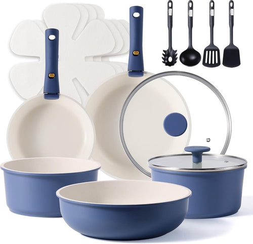 CookwareNest™ Cookware Set 17pcs Blue