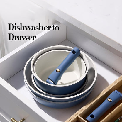 CookwareNest™ Cookware Set 17pcs Blue