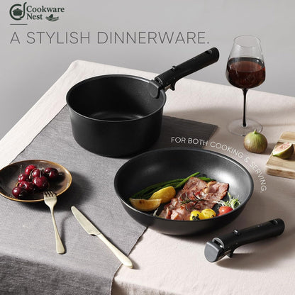 CookwareNest™ Cookware Set 17pcs Black
