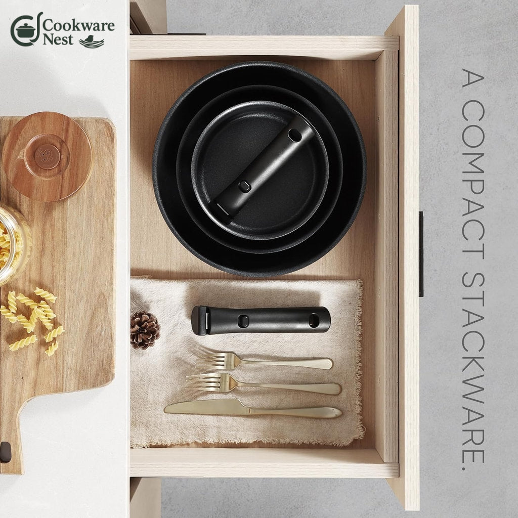 CookwareNest™ Cookware Set 17pcs Black